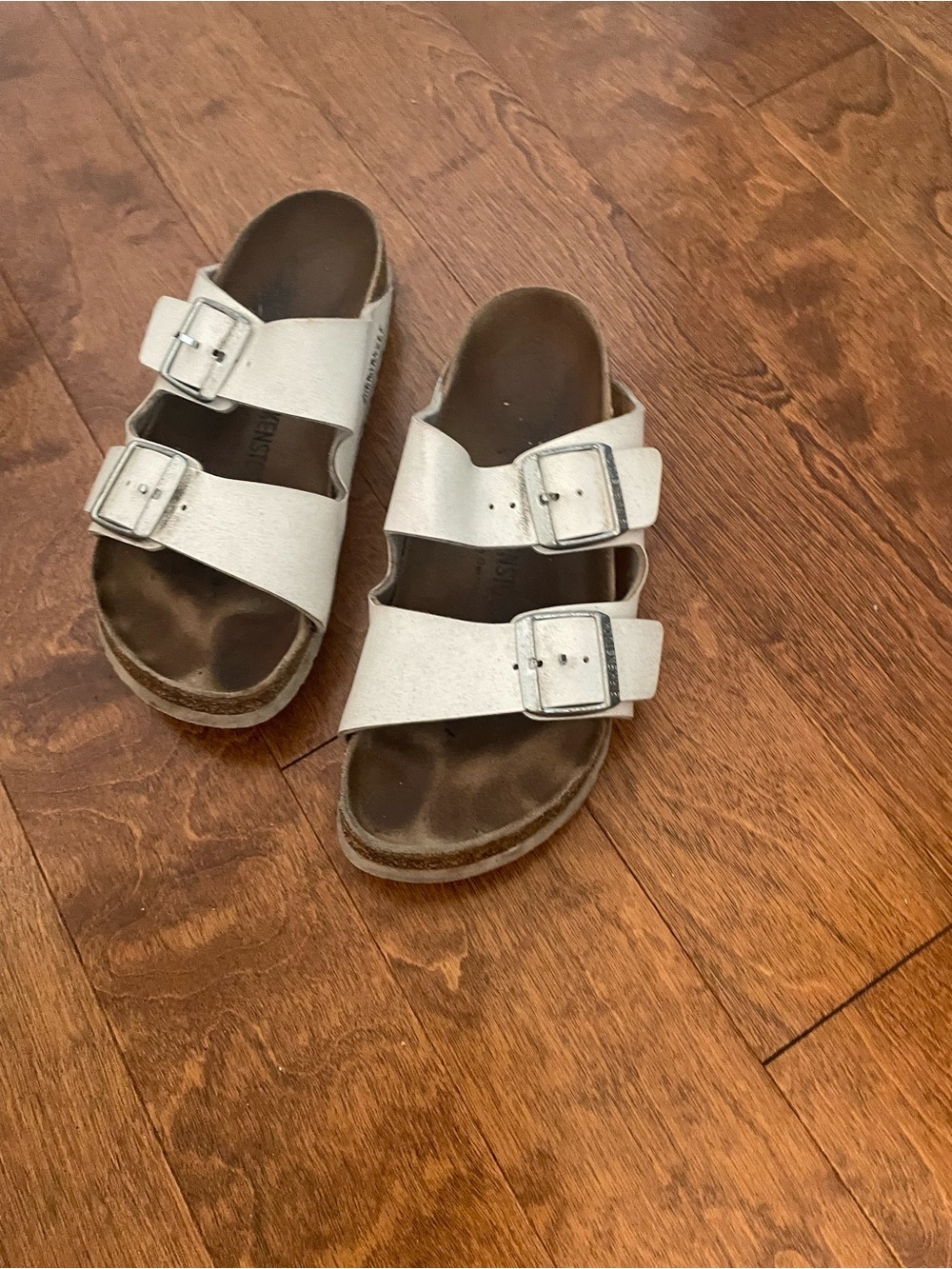 Birkenstock Kids White Double-Buckle Sandals
